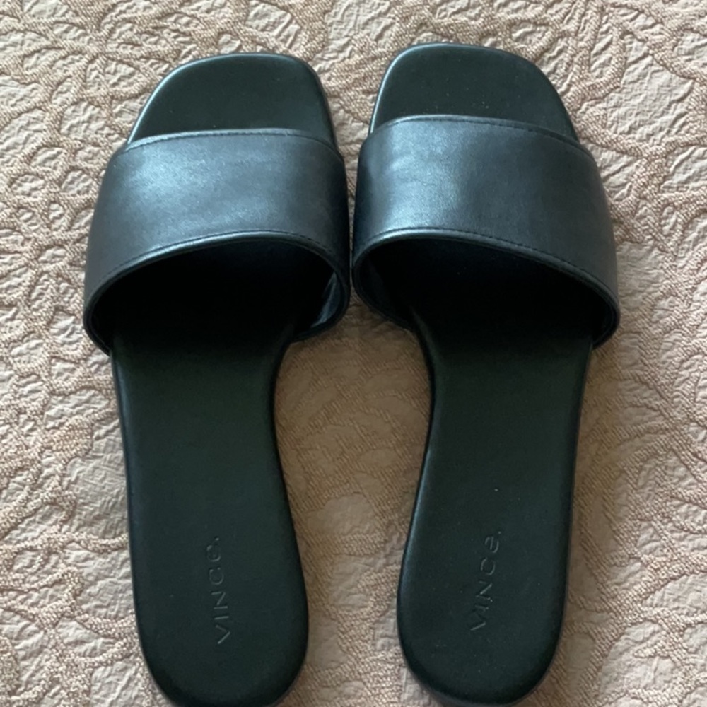 Vince Black Leather Sandals